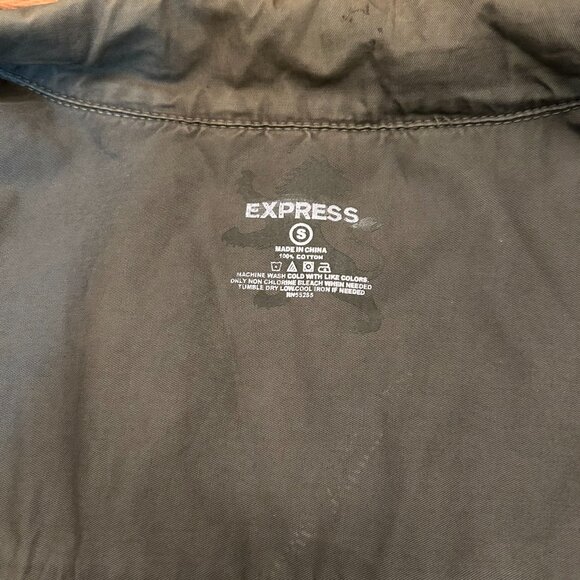 EXPRESS Women's Army Green Cotton Jacket - Picture 3 of 6